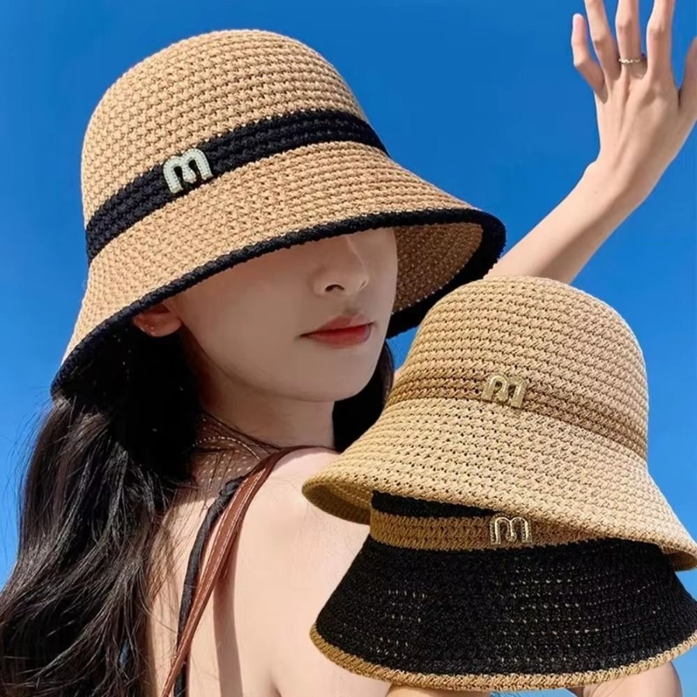 Bucket Hat Straw - Fashion Elegant Bow Fisherman Hat UV
